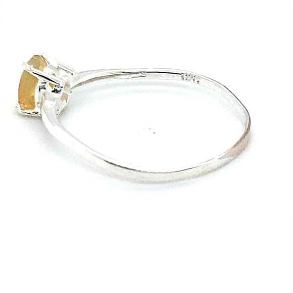 Welo Opal .27ct Platinum Finish Solid Silver Ring - Picture 6 of 7